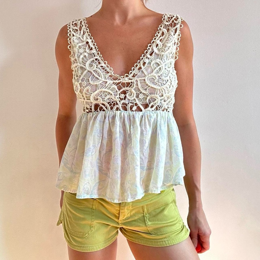 ASOS Melon Green Crochet Top